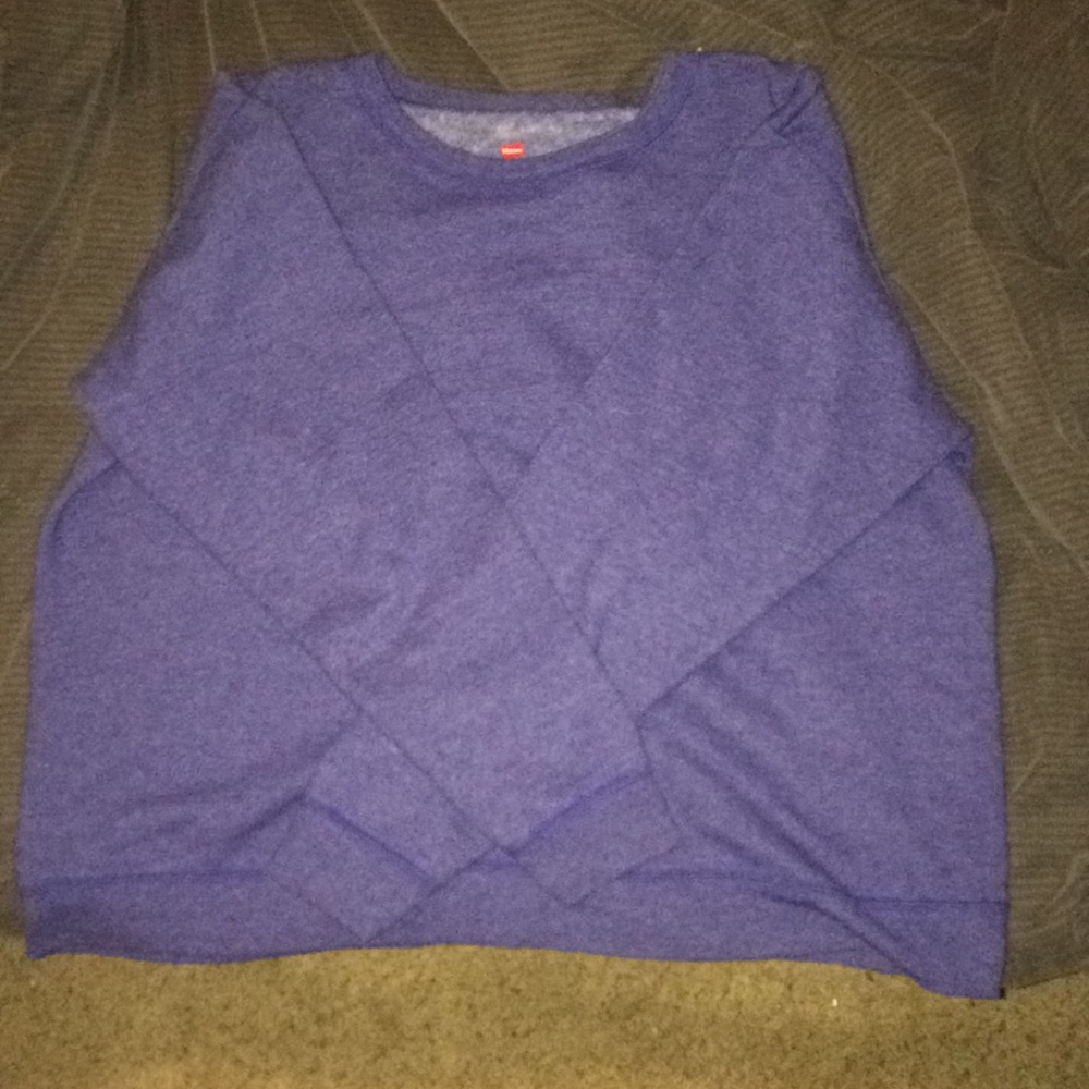 S Hanes Crewneck Sweater- Blue